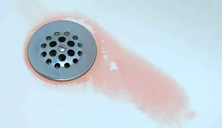 red shower mold